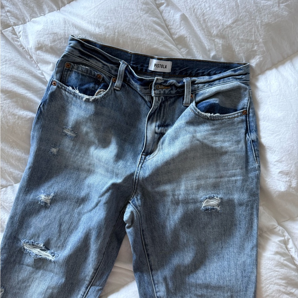 Pistola Light Blue Denim Distressed Jeans